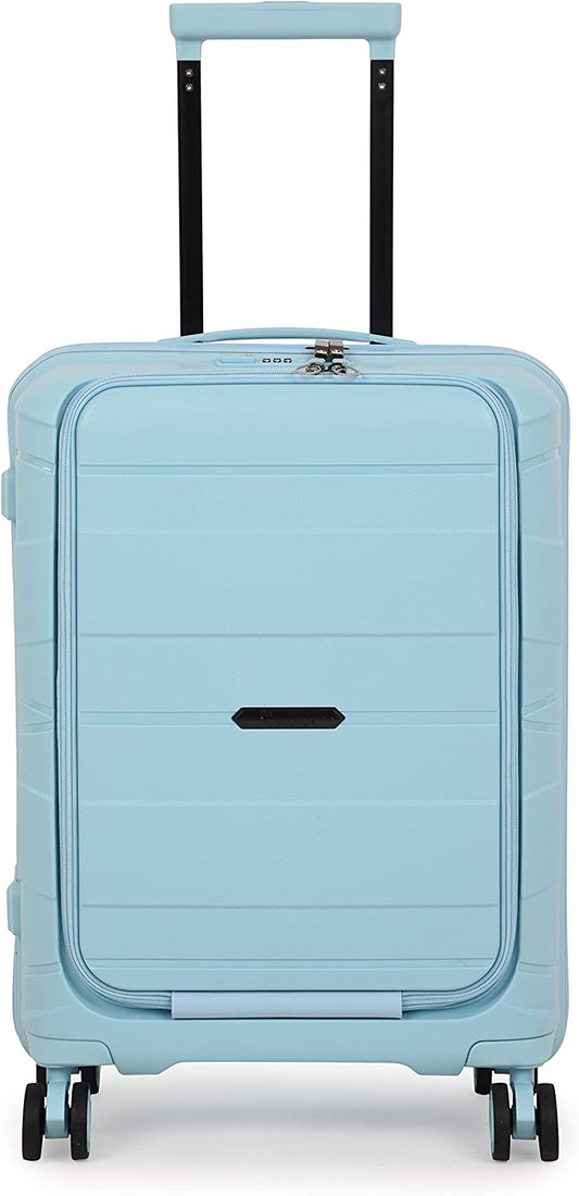 it luggage Momentous| Polypropylene| Hardsided Fashion Luggage Suitcase| Cabin with Laptop Section | 8 Wheel Trolley |16-2886-08 |Sky Blue with TSA Lock- 54.5CM
