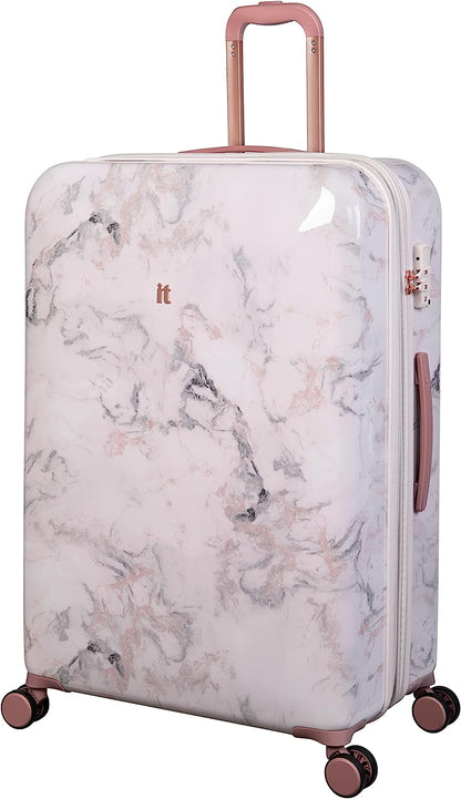 it luggage | Sheen-Marmo Rose |Marble Effect| Polycarbonate |Hardsided Suitcase | Medium Travel Bag | 8 Wheel Trolley -71cm