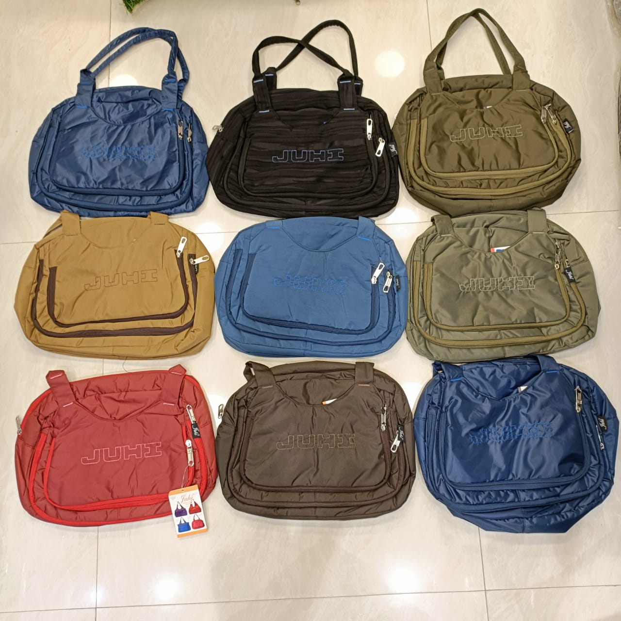 Abc's 4 pocket, soft fabric, big size handbag in washable fabric