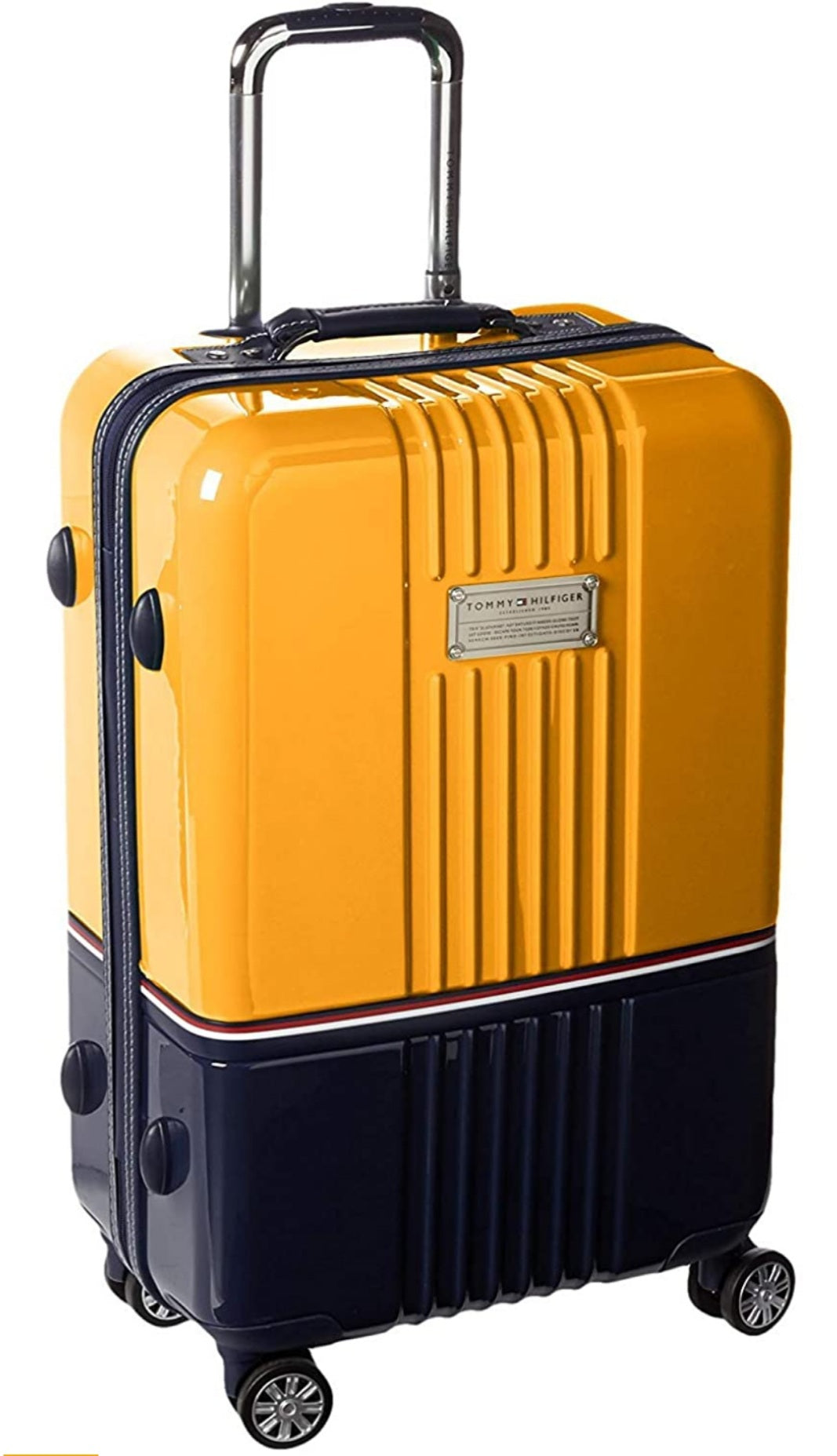 Tommy Hilfiger ABS 57 cms Yellow + Navy Hardsided Check-in Luggage (TH/HARVEYHL1408055)