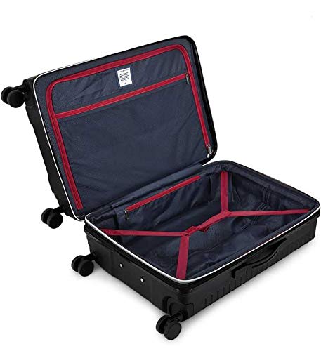 Buy Tommy Hilfiger Hoover Hard Luggage Trolley Bag Textured Cargo Black  Online