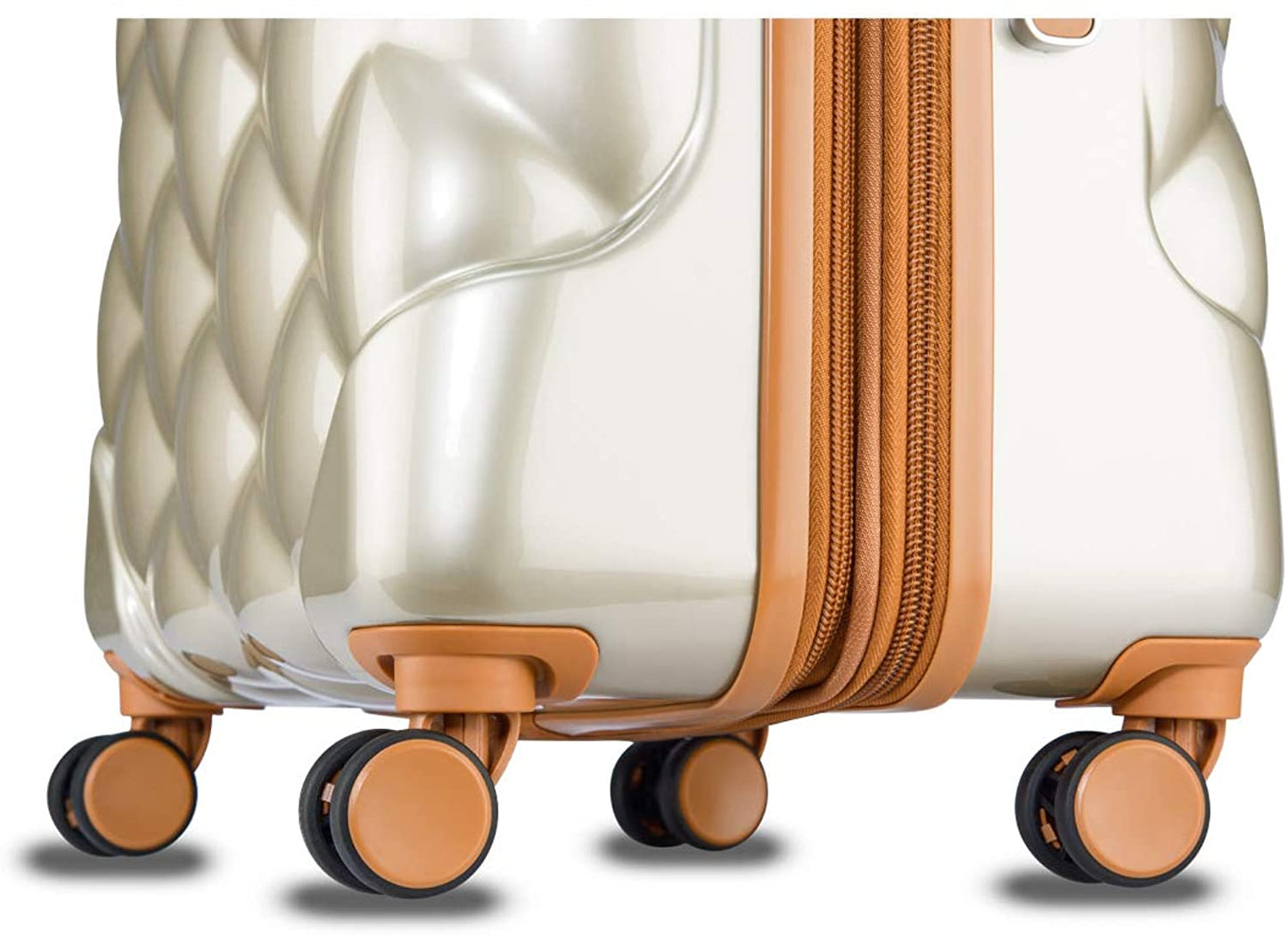 It Luggage St.Tropez Polycarbonate Hard Sided Suitcase  in Dark Champagne 29.3,26.8,21.5,14.1 Set of 3 Inches 25% Expansion and 8 Wheel Trolley Bag