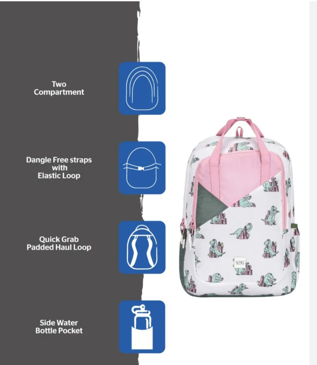 Wildcraft wiki champ 3 dino white school backpack | school bag